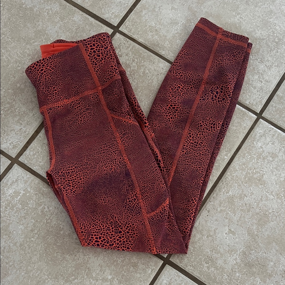 lululemon athletica Orange & navy Leggings